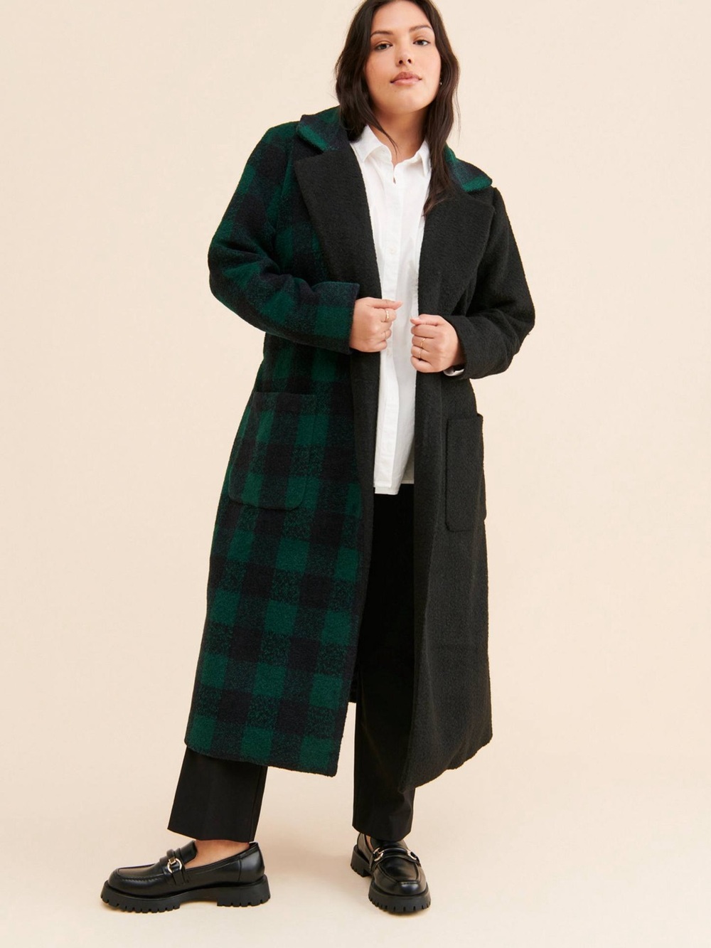 19. Hutch • NWT $319 US Half Plaid Overcoat PTP 23”